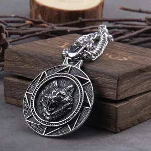 Wolf Head Norse Men's Viking Necklace