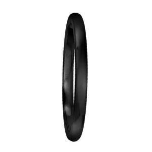 Women's Black Polished Titanium Domed Wedding Band - 2.5mm